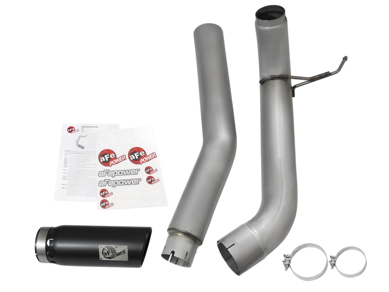aFe LARGE BORE HD 5in DPF-Back SS Exhaust w/ Black Tip 2016 Nissan Titan 5.0L V8 (td) CC SB thumbnail 5