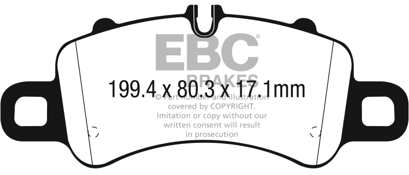 EBC 2016+ Porsche Boxster 718 (Iron Rotors Only) 2.5L Turbo Yellowstuff Front Brake Pads thumbnail 5
