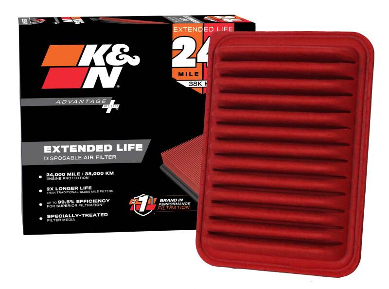 K&N Advantage Plus Air Filter 24K Miles Toy Yaris 06-10Corolla 07-10Pont Vibe 09-10Scion Xd 08-09 thumbnail 2