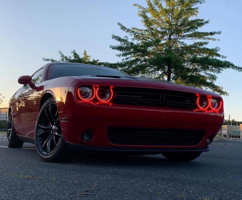 Oracle 15-21 Dodge Challenger LED Waterproof Halo Kit - Red
