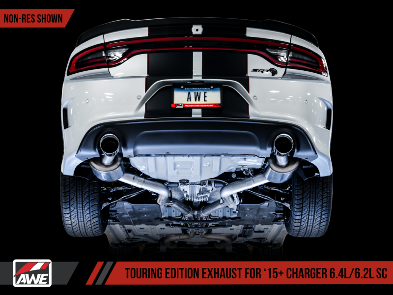 AWE Tuning 2015+ Dodge Charger 6.4L/6.2L SC Non-Resonated Touring Edition Exhaust - Silver Tips thumbnail 7