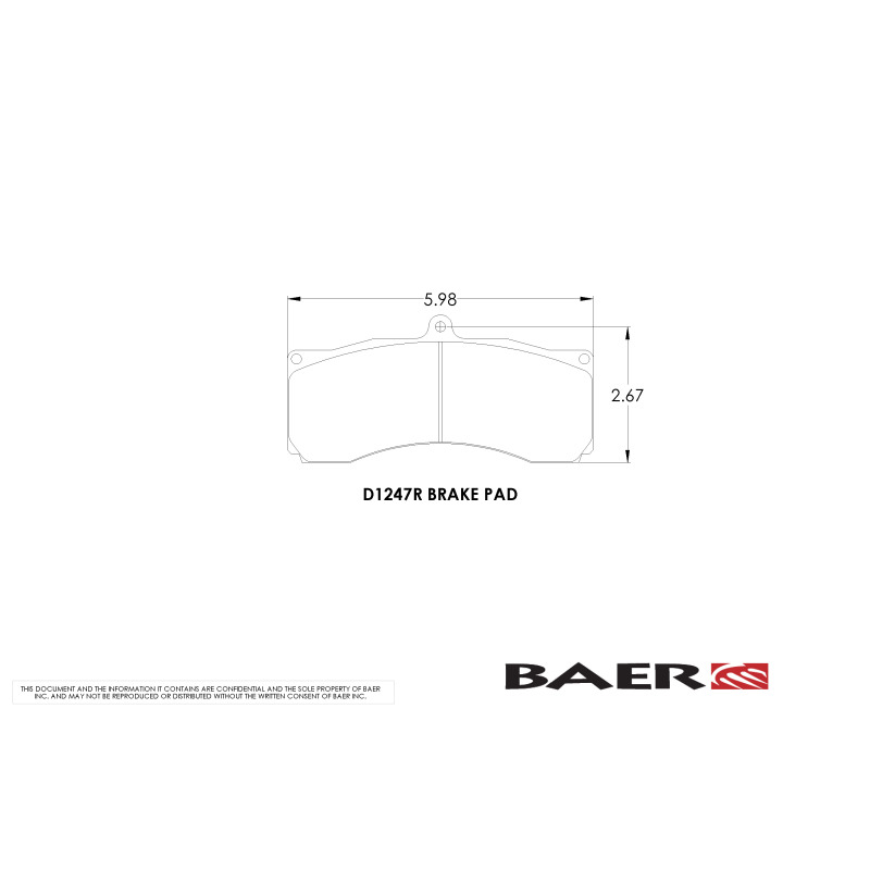 Baer Brakes Replacement Pads for Baer 6S/6R & XTR Monoblock Calipers thumbnail 2