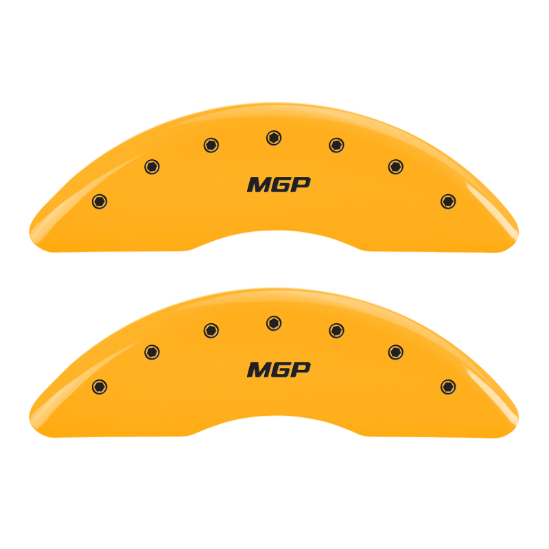 MGP 4 Caliper Covers Engraved Front & Rear MGP Yellow Finish Black Char 2018 Mercedes-Benz GLE350 thumbnail 2