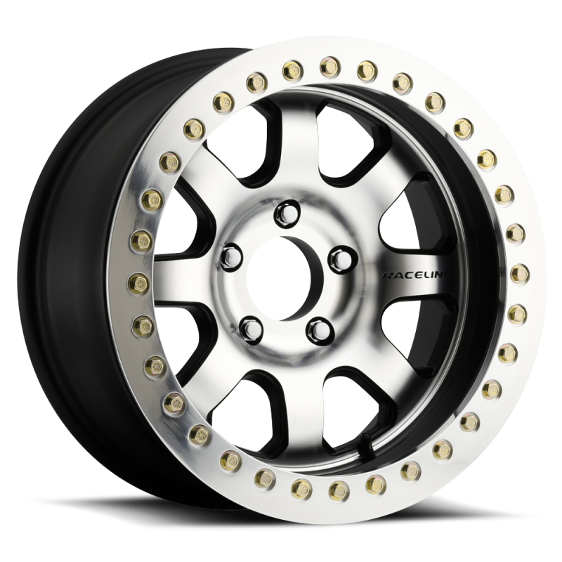 Raceline RT260 Avenger 17x8.5in/5x139.7 BP/-32mm Offset/107.95mm Bore - Black & MACH. Beadlock Wheel thumbnail 3
