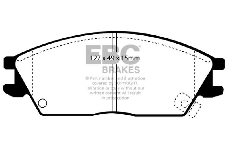 EBC 95-99 Hyundai Accent Ultimax2 Front Brake Pads thumbnail 4