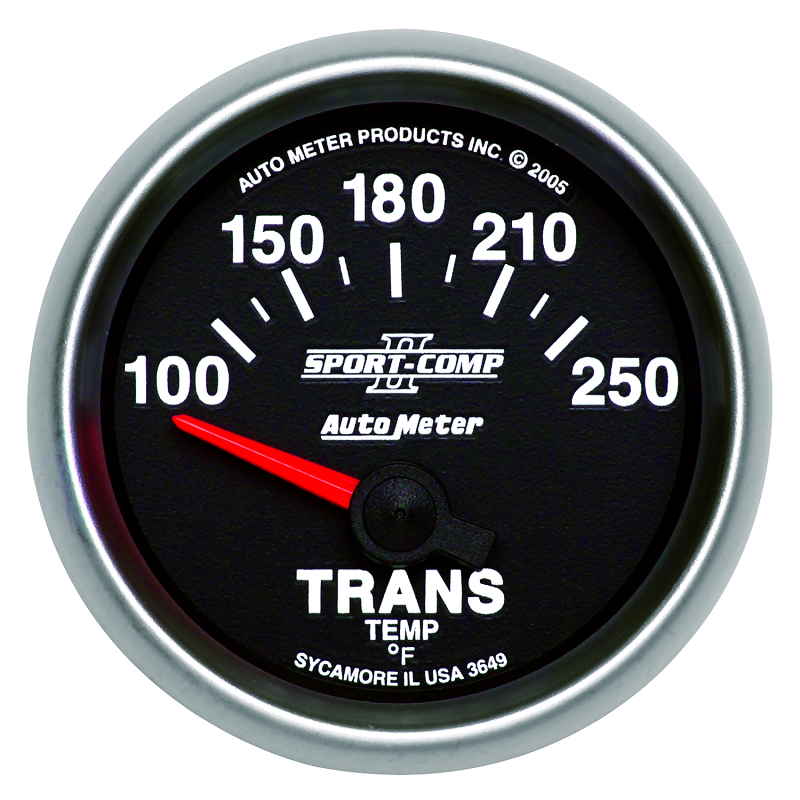 Autometer Sport-Comp II Short Sweep Electronic 100-250 Deg F Transmission Temp Gauge thumbnail 4
