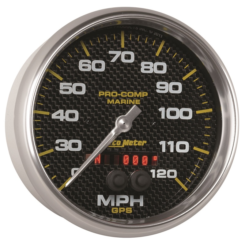 Autometer Marine Carbon Fiber 5in 120mph GPS Speedometer thumbnail 5