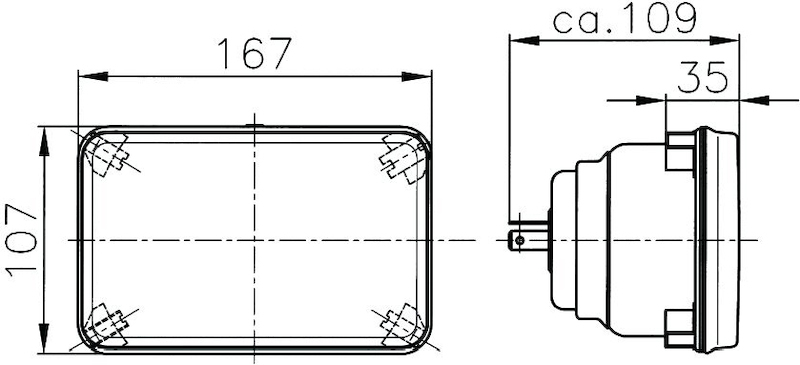 Hella Module 164 x 103mm H4 12V ECE High/Low Beam Headlamp thumbnail 8