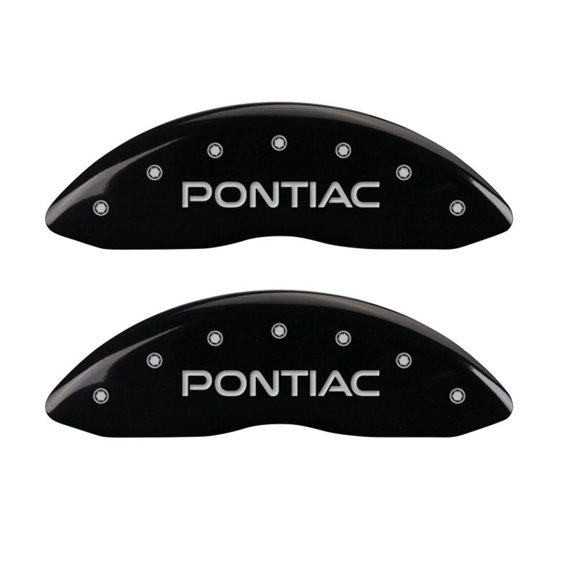 MGP 4 Caliper Covers Engraved Front & Rear Pontiac Black finish silver ch thumbnail 7