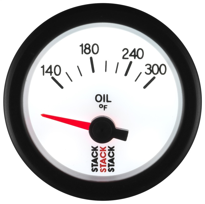 Autometer Stack 52mm 140-300 Deg F 1/8in NPTF Electric Oil Temp Gauge - White thumbnail 3