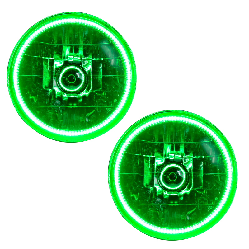 Oracle Lighting 97-06 Jeep Wrangler TJ Pre-Assembled LED Halo Headlights -Green thumbnail 2