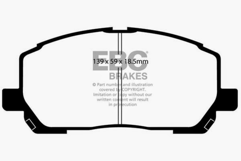 EBC 00-03 Toyota Highlander 2.4 2WD Yellowstuff Front Brake Pads thumbnail 3