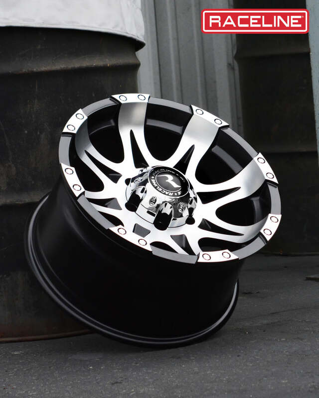Raceline 982 Raptor 16x8in / 6x139.7 BP / 0mm Offset / 106.1mm Bore - Black & Machined Wheel thumbnail 4
