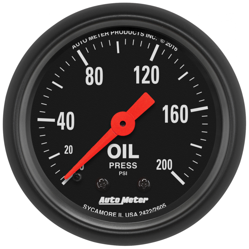 Autometer Z Series 52mm 0-200 PSI Mechanical Oil Pressure Gauge thumbnail 3