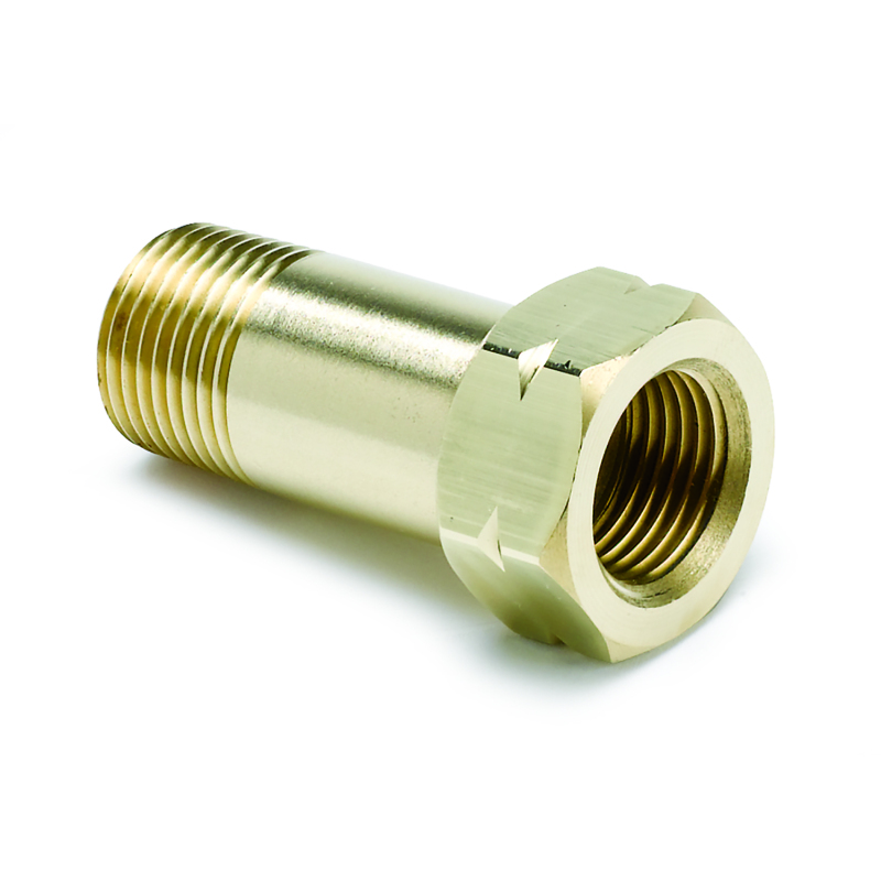 Autometer Fitting Adapter 3/8in NPT Male Extension Brass for Mechanical Temperature Gauge