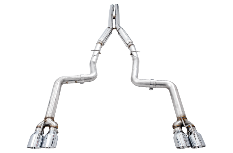 AWE Tuning 2017+ Dodge Challenger 5.7L Track Edition Exhaust - Chrome Silver Quad Tips thumbnail 2
