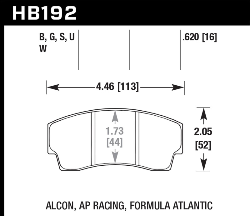 Hawk AP Racing CP4567 / CP5040-10/11/12/13S4 / CP5100 / CP5108 / CP6760 DTC-70 Race Brake Pads thumbnail 7