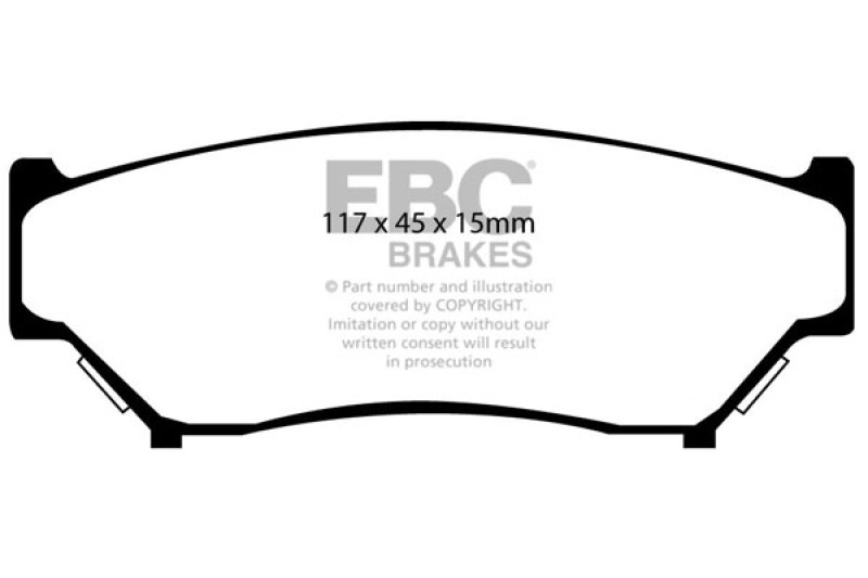 EBC 99-03 Chevrolet Tracker 2.0 Ultimax2 Front Brake Pads thumbnail 4