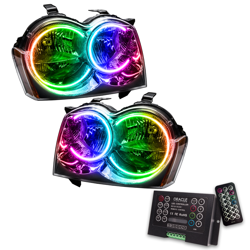 Oracle 05-07 Jeep Grand Cherokee SMD HL (Non-HID) - ColorSHIFT w/ 2.0 Controller thumbnail 2