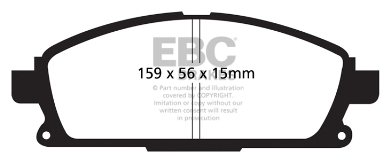 EBC 01 Infiniti Q45 4.1 Yellowstuff Front Brake Pads thumbnail 5