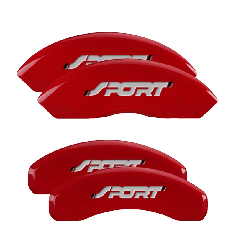 MGP 4 Caliper Covers Engraved Front & Rear No bolts/Sport Red finish silver ch thumbnail 6