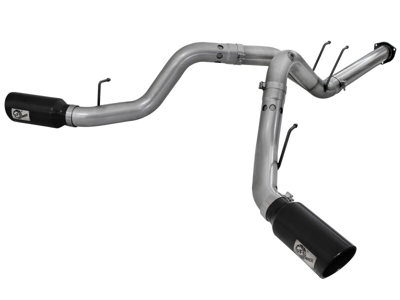 aFe Large Bore-HD 4in 409 Stainless Steel DPF-Back Exhaust w/Black Tip 15-16 Ford Diesel V8 Trucks thumbnail 2