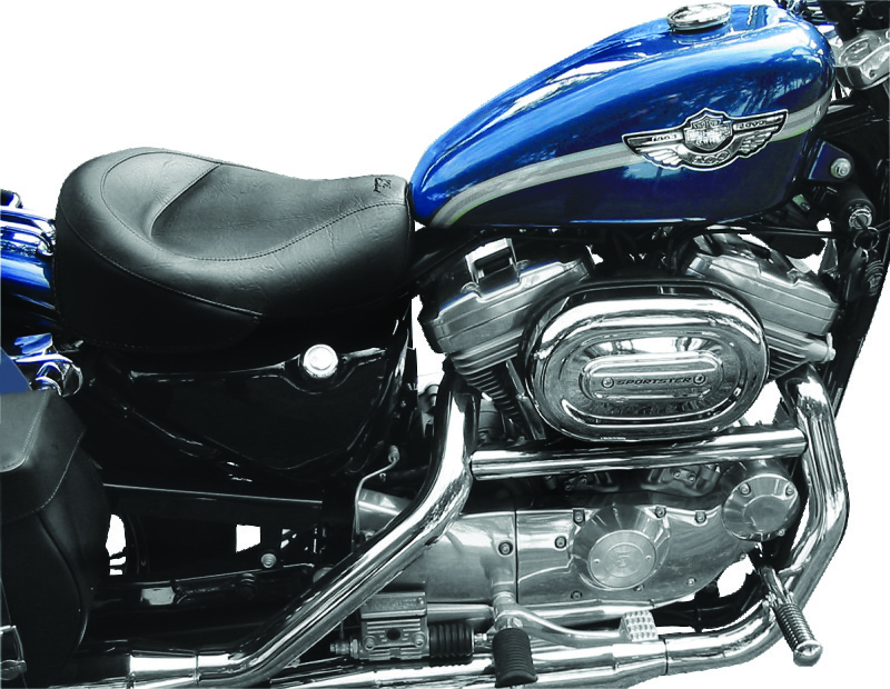 Mustang 82-03 Harley Sportster Wide Touring Solo Seat - Black