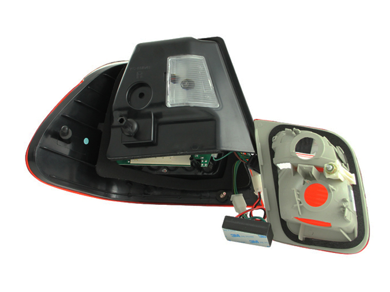 ANZO 2002-2005 BMW 3 Series E46 LED Taillights Red/Clear thumbnail 7