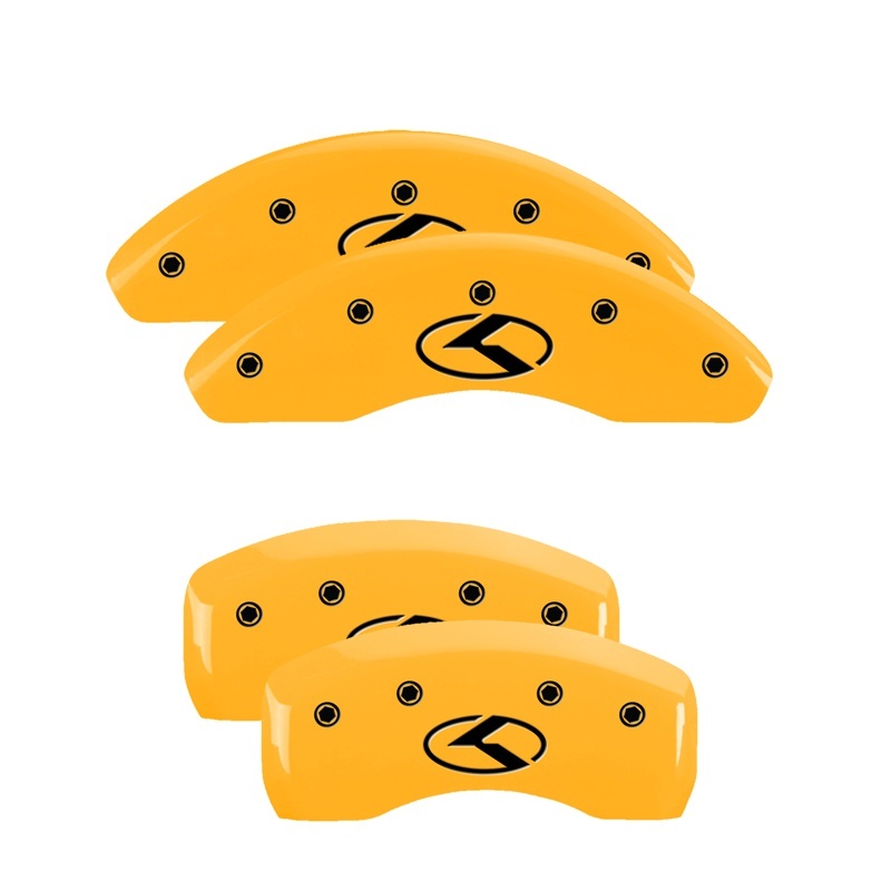 MGP 4 Caliper Covers Engraved Front & Rear MGP Yellow Finish Black Char 2018 Honda Accord thumbnail 2