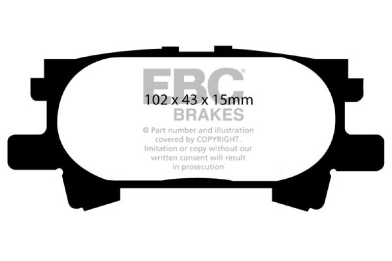 EBC 04-07 Lexus RX330 3.3 Ultimax2 Rear Brake Pads thumbnail 3