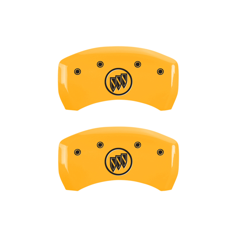 MGP 4 Caliper Covers Engraved Front Buick Rear Yellow Finish Black Char 2015 Buick Regal thumbnail 5