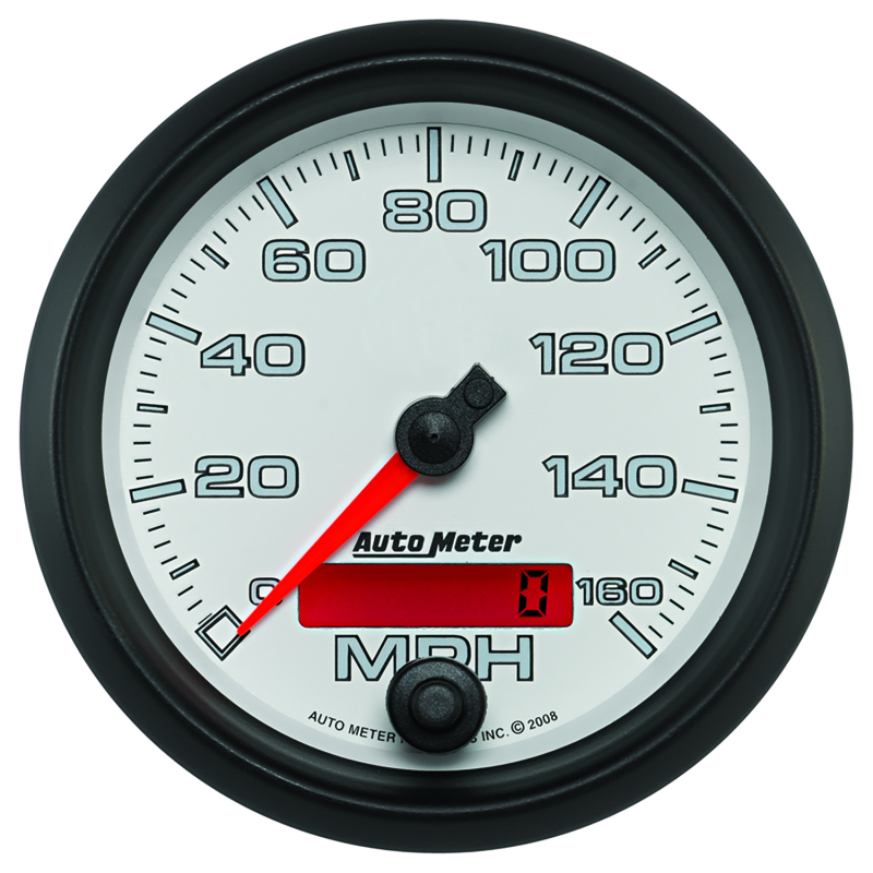 Autometer Pro-Cycle Gauge Speedometer 3 3/8in 160Mph Elec. Programmable White thumbnail 4