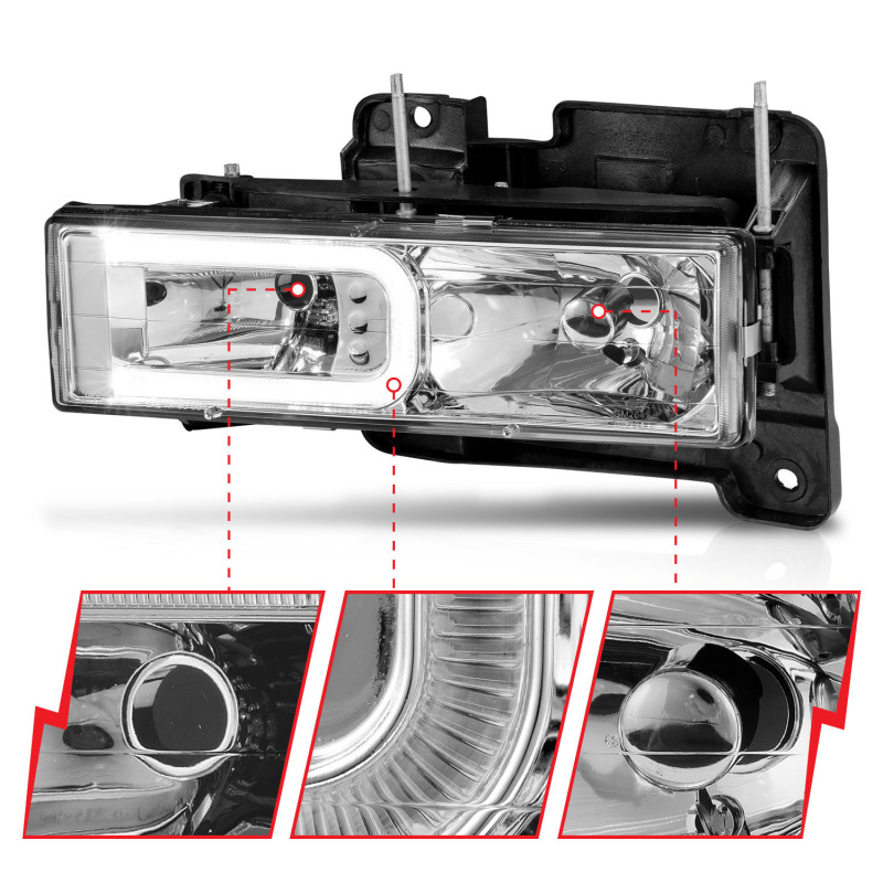ANZO 1999-2000 Cadillac Escalade Crystal Headlights thumbnail 9