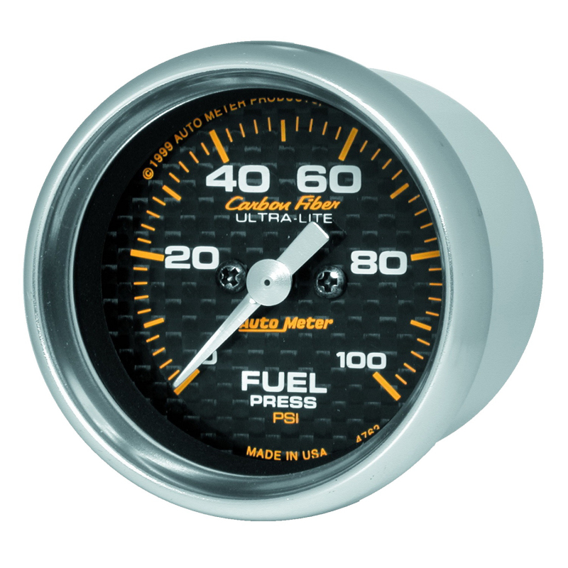 Autometer Carbon Fiber 52mm 100 PSI Electronic Fuel Pressure Gauge thumbnail 7