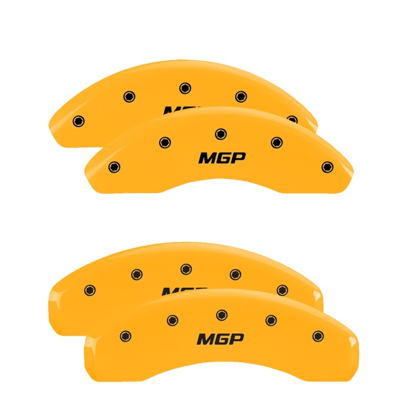 MGP Front set 2 Caliper Covers Engraved Front MGP Yellow finish black ch thumbnail 6
