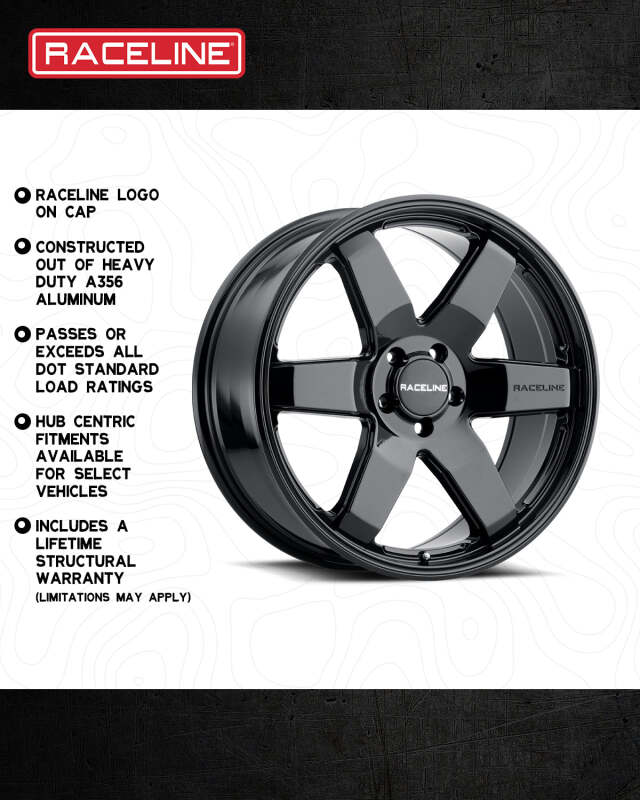 Raceline 942B Addict 18x8in / 5x114.3 BP / 35mm Offset / 72.62mm Bore - Gloss Black Wheel thumbnail 6