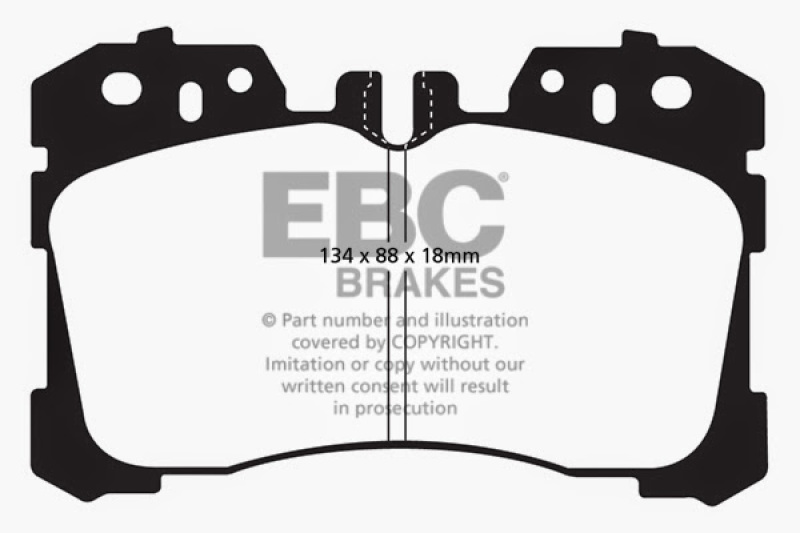 EBC 07+ Lexus LS460 4.6 Redstuff Front Brake Pads thumbnail 5