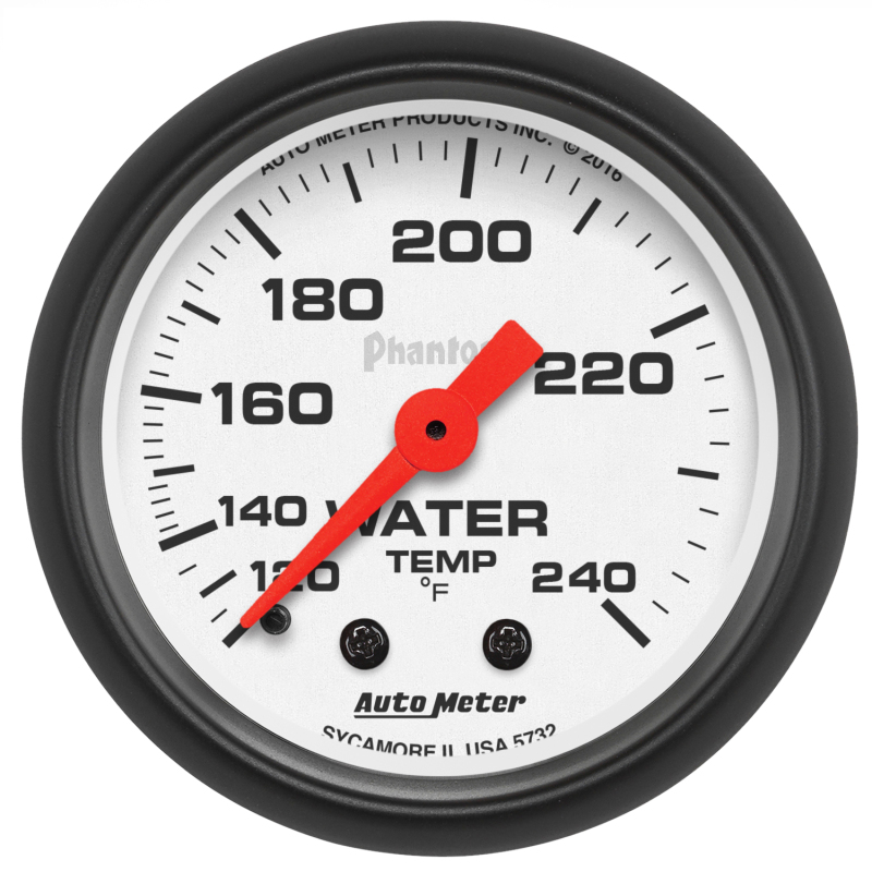 Autometer Phantom 52mm 120-240 Deg F Mechanical Water Temp Gauge thumbnail 2