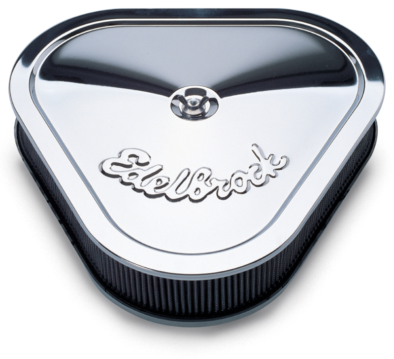 Edelbrock Air Cleaner Pro-Flo Series Triangular Steel Top 14 125In X 13 375In X 3 5In Chrome thumbnail 3
