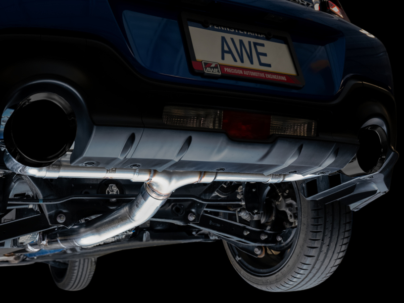 AWE Tuning Subaru BRZ / Toyota GR86 / Toyota 86 Track Edition Cat-Back Exhaust- Diamond Black Tips thumbnail 4