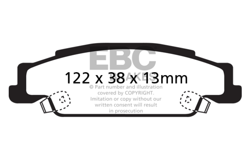 EBC 05-08 Pontiac Grand Prix 5.3 Redstuff Rear Brake Pads thumbnail 3