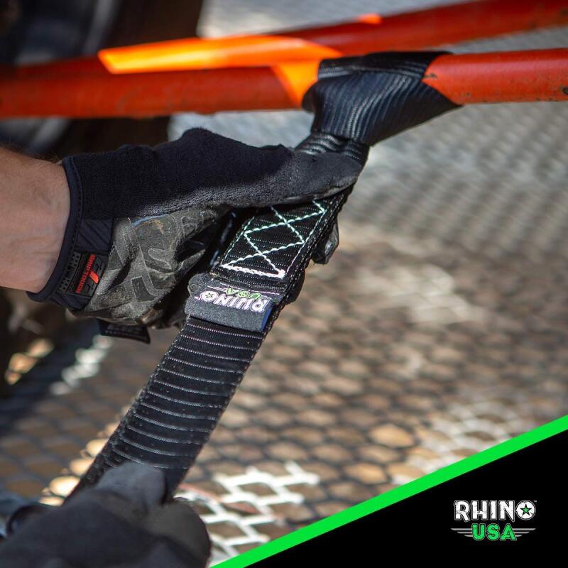Rhino USA Heavy Duty Ratchet Tie-Down 4-Pack (Green) 1.6In X 8Ft
