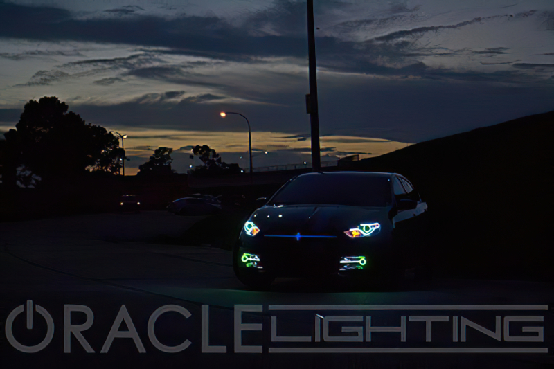 Oracle 13-16 Dodge Dart Surface Mount LED Projector Fog Light Halo Kit - Red
