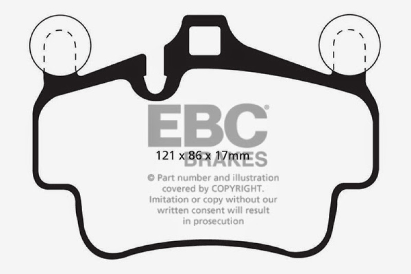 EBC 07-08 Porsche 911 (997) (Cast Iron Rotor only) 3.6 Carrera 2 Redstuff Front Brake Pads thumbnail 6