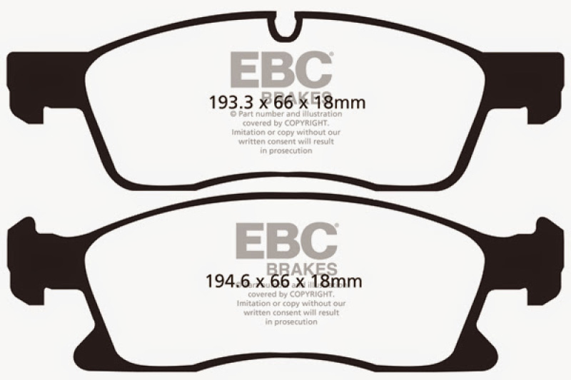 EBC 11+ Dodge Durango 3.6 Greenstuff Front Brake Pads thumbnail 6