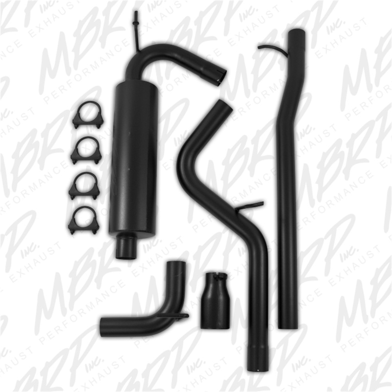 MBRP 12 Jeep Wrangler/ Rubicon 3.6L Cat Back Single Rear Exit Black Exhaust thumbnail 3