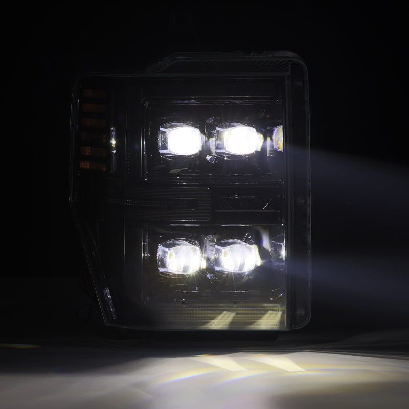AlphaRex 08-10 Ford F250-550 NOVA-Series LED Projector Headlights Alpha-Blk w/Activ Light/Seq Signal thumbnail 4