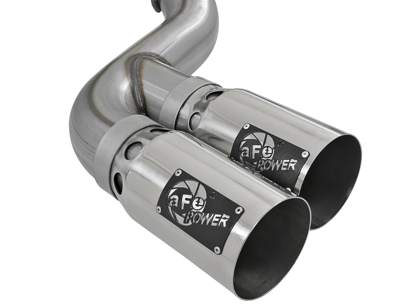 aFe Rebel XD 4in SS Down-Pipe Back Exhaust w/Dual Polished Tips 17-18 Ford Diesel Trucks V8-6.7L(td) thumbnail 7