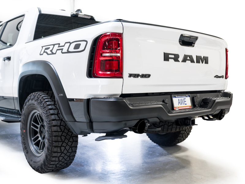 AWE Tuning 2025+ RAM 1500 RHO 3.0 I6 TT 0FG Dual Rear Exit Cat-Back Exhaust - Diamond Black Tips