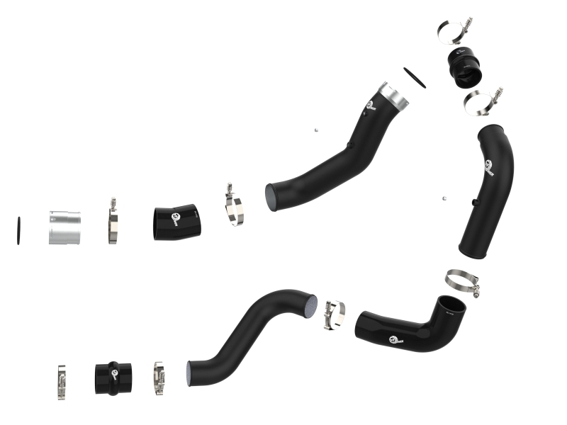 BladeRunner 3 IN Aluminum Hot and Cold Charge Pipe Kit Black